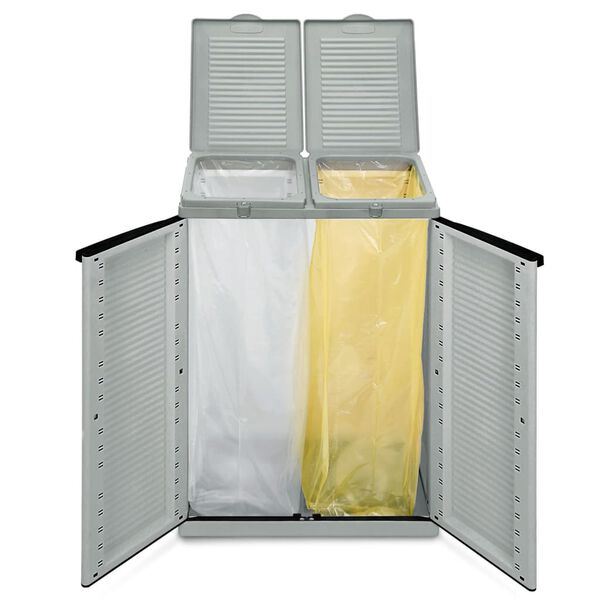 vidaXL Trash Bin Eco Cabinet 68x39x89 cm Grey and Black