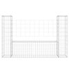 vidaXL U-shape Gabion Basket with 2 Posts Iron 140x20x100 cm