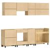 vidaXL Cabinet with Drawer with Shelf 8 pcs Honey Solid Pine Wood