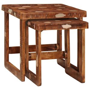 vidaXL Nesting Tables 2 pcs Brown 46 x 46 x 45 cm Solid Reclaim Wood