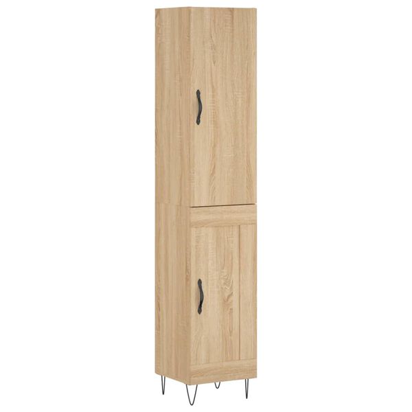 vidaXL Highboard Sonoma Oak 34.5x34x180 cm Engineered Wood