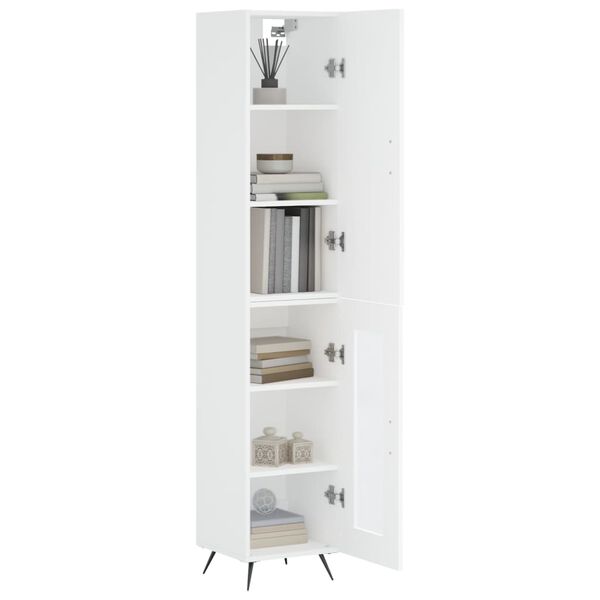vidaXL Highboard White 34.5x34x180 cm Engineered Wood