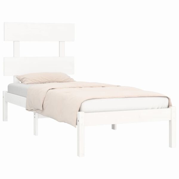 vidaXL Bed Frame without Mattress White 90x200 cm Solid Wood