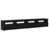 vidaXL TV Cabinet 2 pcs Black Oak 240 x 35 x 40 cm Engineered Wood
