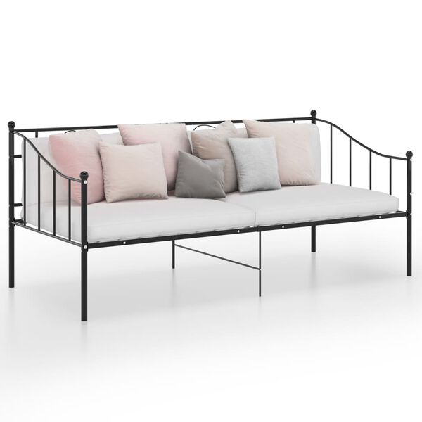 vidaXL Sofa Bed Frame without Mattress Black Metal 90x200 cm