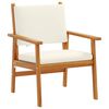 vidaXL Garden Chair with Cushion 2 pcs Cream White Solid Acacia Wood