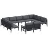 vidaXL Garden Sofa Set 11 pcs Black Steel