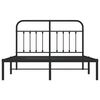 vidaXL Metal Bed Frame without Mattress with Headboard Black 140x200cm