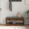 vidaXL Hall Bench with Cushion with Shelf Smoked Oak 103 x 38 x 45 cm