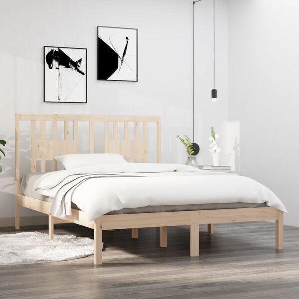 vidaXL Bed Frame without Mattress Solid Wood Small Double