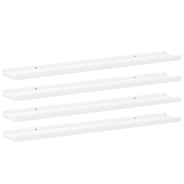 vidaXL Wall Shelves 4 pcs White 80x9x3 cm