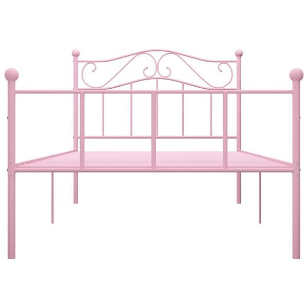 vidaXL Bed Frame without Mattress Pink Metal 90x200 cm