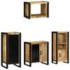 vidaXL Bathroom Furniture Set 4 pcs Brown and Black Solid Mango Wood