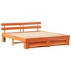 vidaXL Bed Frame with Headboard Brown 180 x 200 cm Solid Pine Wood