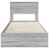 vidaXL Storage Bed with Drawer Grey Sonoma 75 x 190 cm Engineered Wood