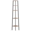 vidaXL 5-Tier Corner Shelf Dark Brown and Black 45.5x31.5x180 cm