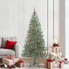 vidaXL Artificial Christmas Tree Snow Flocked with LED Light 210 cm