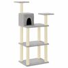 vidaXL Cat Tree with Sisal Scratching Posts Light Grey 118.5 cm
