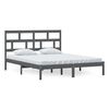 vidaXL Bed Frame without Mattress Grey Solid Wood 160x200 cm (810029+814206)