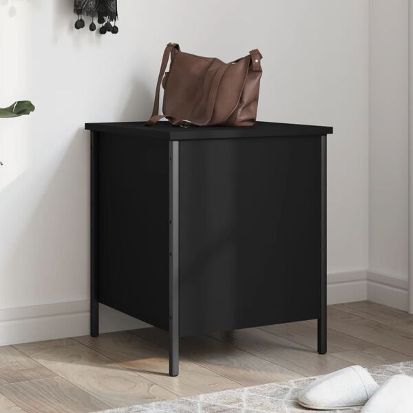 vidaXL Storage Bench Black 40x42.5x50 cm Engineered Wood