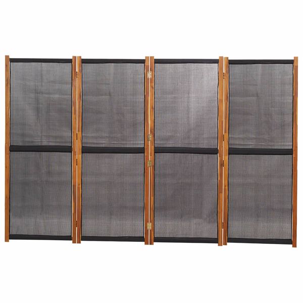 vidaXL 4-Panel Room Divider Black 280x180 cm