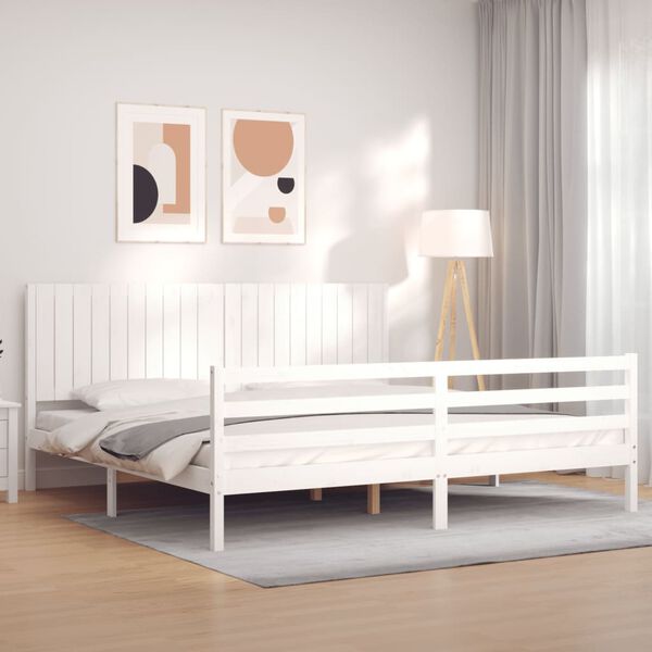 vidaXL Bed Frame without Mattress White 200x200 cm Solid Wood