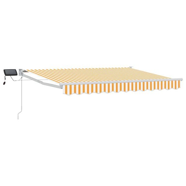 vidaXL Manual Retractable Awning with LEDs 3.5 x 2.5 m
