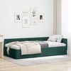 vidaXL Corner Bed Frame Dark Green 90 cm x 190 cm Velvet