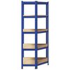 vidaXL 5-Layer Corner Shelf Blue Steel&Engineered Wood