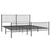 vidaXL Metal Bed Frame without Mattress with Footboard Black 193x203cm