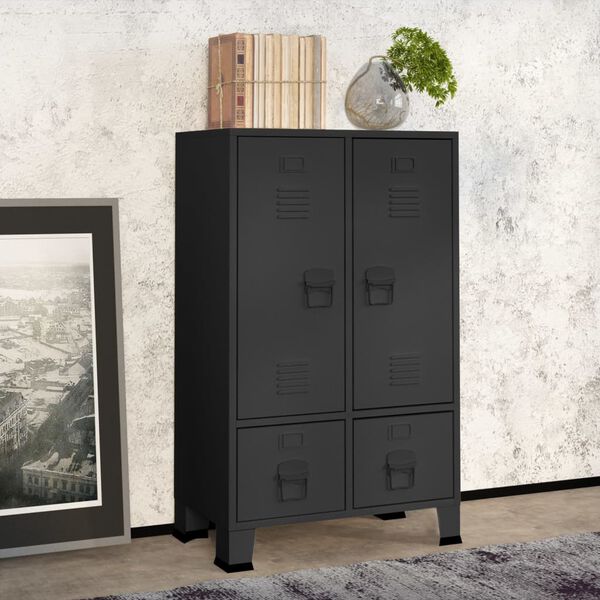 vidaXL Industrial Wardrobe Anthracite 67x35x107 cm Steel