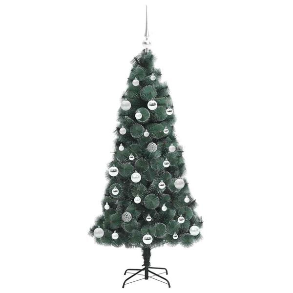 vidaXL Artificial Pre-lit Christmas Tree with Ball Set Green 150 cm