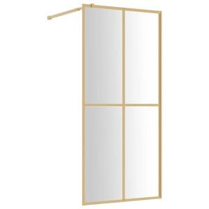vidaXL Walk-in Shower Wall with Clear ESG Glass Gold 80x195 cm