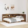 vidaXL Bookcase Bed Smoked oak 140 x 200 cm Engineered wood