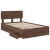 vidaXL Bed Frame with Headboard Brown Oak 135 x 190 cm Engineered Wood