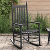 vidaXL Rocking Chair with Curved Seat Black Solid Wood Poplar