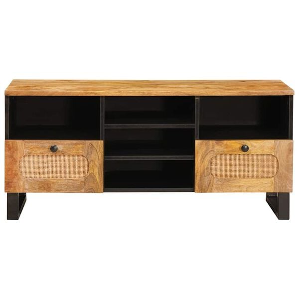vidaXL TV Cabinet with Drawer Brown 100 x 33 x 46 cm Solid Mango Wood