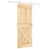 vidaXL Sliding Door Natural and White 80 x 210 cm Solid Pine Wood