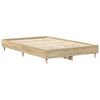 vidaXL Bed Frame No Mattress Sonoma Oak 135x190 cm Double Engineered Wood