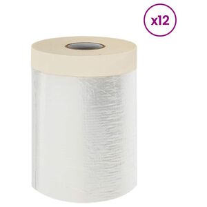vidaXL Dust Sheet with Adhesive Tape 12 pcs Transparent 30 x 3300 cm