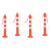 vidaXL Traffic Control Bollards 4 pcs with Chain 75 cm PE