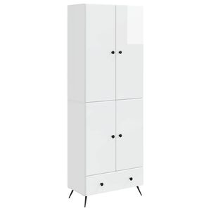 vidaXL Cabinet Set 2 pcs High Gloss White Engineered Wood