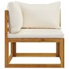 vidaXL 2-seater Garden Bench with Cream White Cushions (UK/IE/FI/NO only)