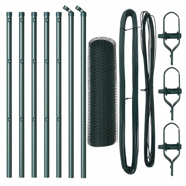 vidaXL Fence Post Green 10 x 0.6 m (25 mm mesh) Steel and PVC