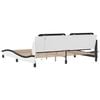 vidaXL Bed Frame with LED without Mattress "Zadar" White and Black 200x200 cm