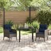 vidaXL Garden Dining Set with Cushion 3 pcs Grey Poly Rattan