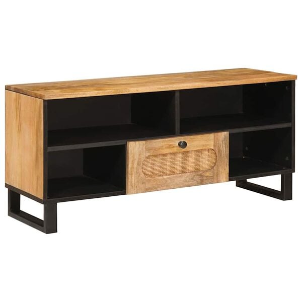 vidaXL TV Cabinet with Drawer Brown 100 x 33 x 46 cm Solid Mango Wood