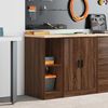 vidaXL Garage Storage Cabinet Brown Oak 30x51x85 cm Solid Wood Pine