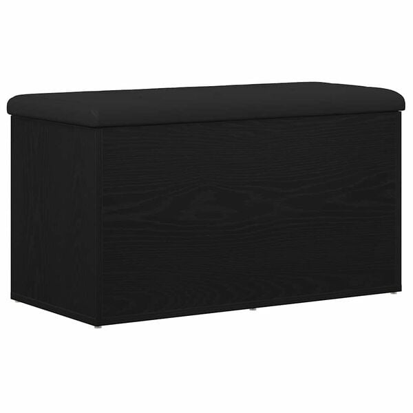 vidaXL Storage Bench Black Oak 82 x 42 x 45 cm Engineered Wood