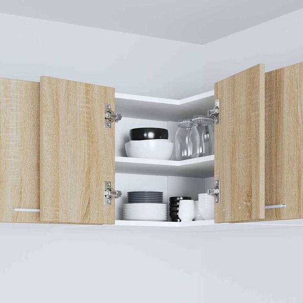 vidaXL Hanging Cabinet Sonoma Oak and White 57 x 57 x 40 cm